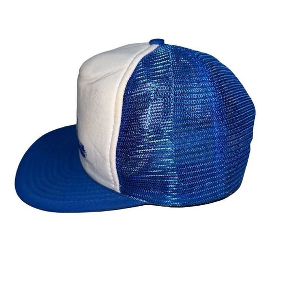 Vintage American Metal Recycling Designer Award Blue Whte Snap Back Trucker Hat - Picture 3 of 5